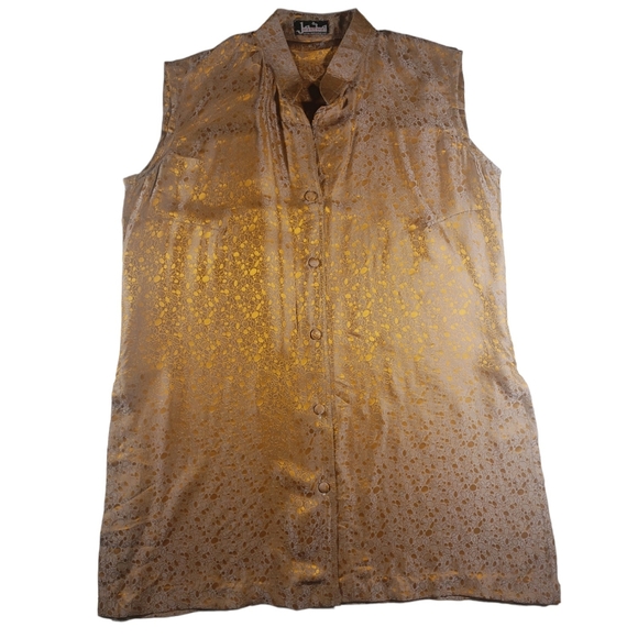 Makhmal Oriental Sleeveless Long Button Down Top Size Medium - Picture 1 of 9